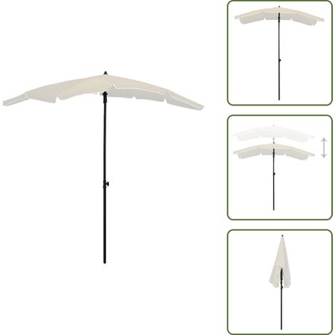 Ombrellone con palo - vidaXL Ombrellone da Giardino con Palo 200x130 cm Sabbia - Ombrellone con manovella