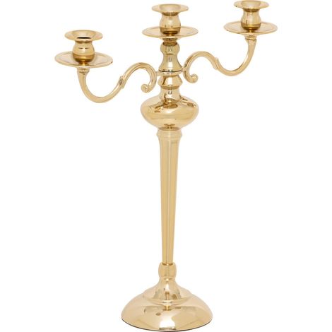 Table de fêtes Bougeoir Chandelier 3 têtes en métal Doré H 48 cm - Feeric Christmas (1/3)