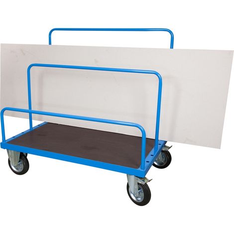 Carrello per Trasporto Pannelli con Piano 160x80 Antiscivolo con ruote con freno