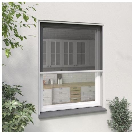 Moustiquaire enroulable verticale pour fenêtre en aluminium blanc – Ajustable en largeur et longueur – Protection anti-insectes efficace – Moustikit