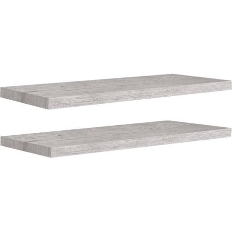 Étagères murales 2 pcs,Étagère flottante gris béton 80x23,5x3,8 cm MDF CFW68715 (1/5)
