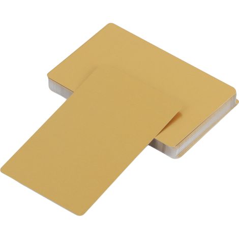 50 cartes de visite métalliques vierges jaunes à graver au laser pour entreprise, marquage professionnel, lot de 50 pièces (1/5)