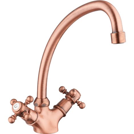 Grifo de fregadero Tiffany bec Cuello de cisne Cobre envejecido (1/5)