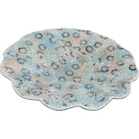 Plato de cristal decorativo multicolor 47x5