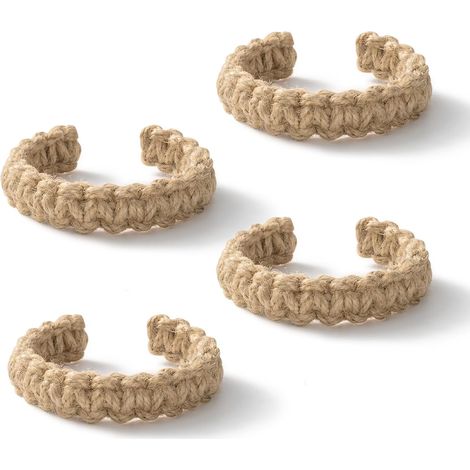 Tieback for Curtains in Rope Jute 24 x 2 cm set 4 Nature Accessory curtain in jute, colors varied, for room, bedroom and desk (1/5)