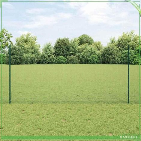 Kit clôture extérieur acier vert 1,2 x 10 m (H120 × L10m) – 10 poteaux, rouleau et vis (1/5)