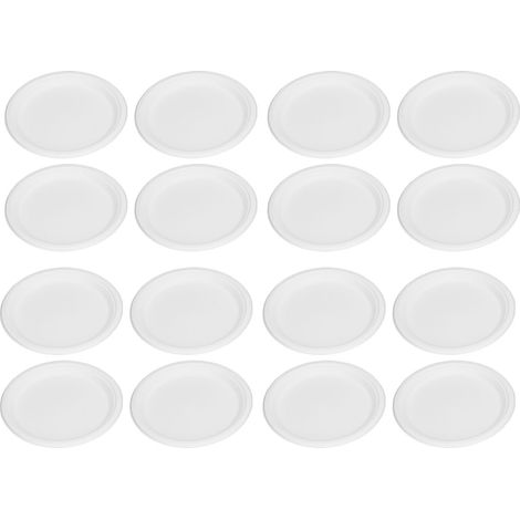 100 assiettes ovales jetables en carton blanc 10 pouces compostables micro-ondables congélables assiettes en pulpe (1/5)