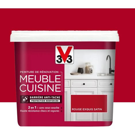 Peinture De Rénovation V33 Meuble De Cuisine Rouge Exquis 0,75 L (1/4)
