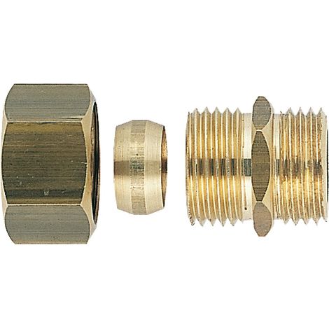 Raccord laiton bicone union mâle droit 8X13-10