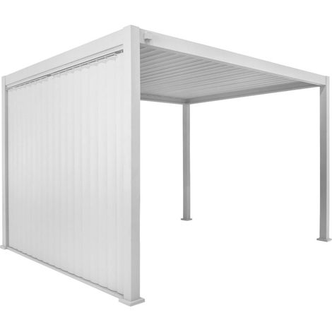 sweeek - Pergola mit Lamellendach Triomphe 3x4m + verstellbare senkrechte Lamellenwand 3m (1/5)