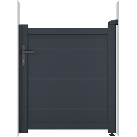 Casanoov – Portillon aluminium EIGER 1m H.115cm Gris anthracite – Occultation totale – Installation facile – Dimensions 100x115cm