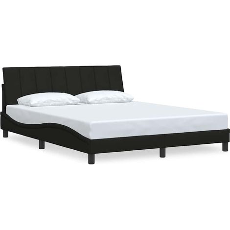 Lit double,Lit adulte,Cadre de lit sans matelas Hanko noir 160x200 cm tissu CFW2923973 (1/5)