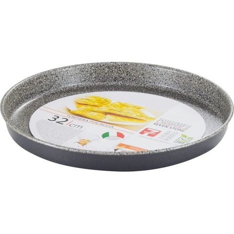 TRADE SHOP - Teglia Stampo Tortiera Focaccia Rotonda ø22-32 Cm Antiaderente Antigraffio A 7 Strati - -diametro 32cm -
