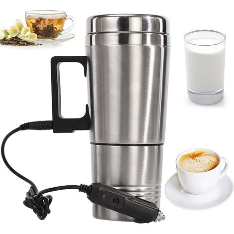 24-V-Auto-Wasserkocher, 300 ml elektrischer Heizbecher für Kaffee/Tee, schneller Warmwasserbereiter mit automatischer Abschaltung, tragbar für Reisen/Büro/Camping, Zigarettenanzünder
