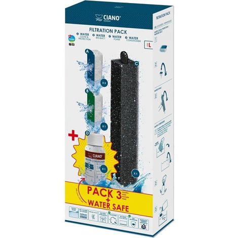 Aquarium Pflege Set - CIANO - Größe L - 3 Kartuschen - Conditioner - Wasserbehandlung (1/5)