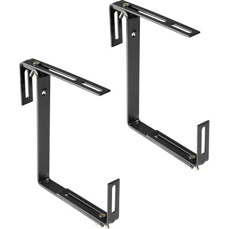 Support pour jardinière couleur anthracite - Support de bac à fleurs robuste et réglable en largeur- Accroche jardinière en métal pour le balcon (1/5)