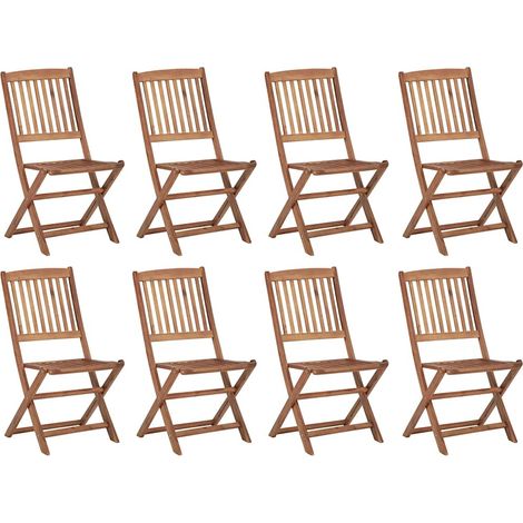 Maison Exclusive - Sedie da Giardino Pieghevoli 8 pz con Cuscini Massello Acacia