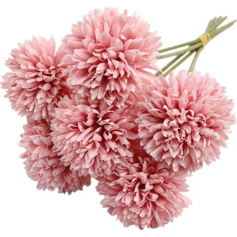 Fiori di ortensia artificiali, pon-pon di seta, crisantemi, fiori a bulbo (1/5)