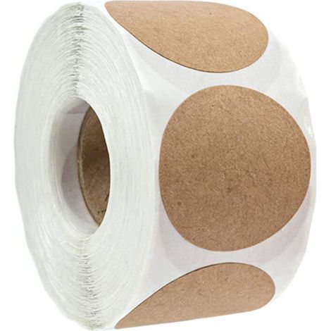 Lot de 500 étiquettes rondes autocollantes en papier kraft pour sacs de cuisson (1/4)