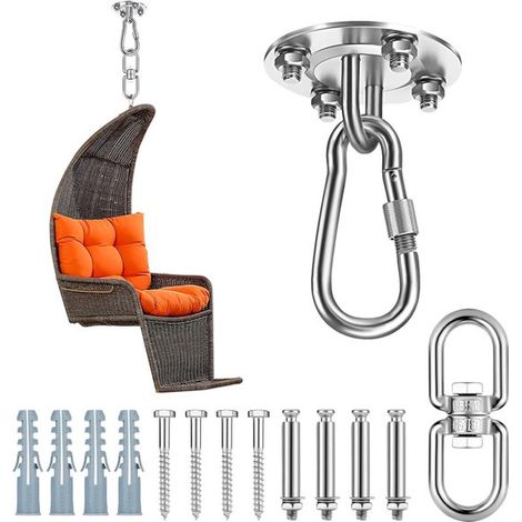 Schwerlast-Deckenhaken – Halterung für Hängesessel, Schaukel und Boxsack – maximale Tragkraft 400 kg – 360° drehbarer Ständer (1/5)