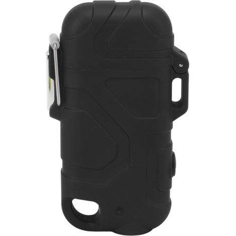 Briquet plasma à double arc, coupe-vent, étanche, sans flamme, USB, avec lampe torche réglable à 3 niveaux, noir