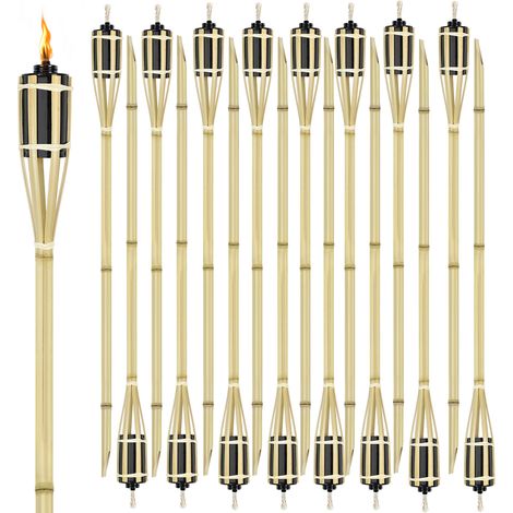 AUFUN Torche de Jardin en Bambou