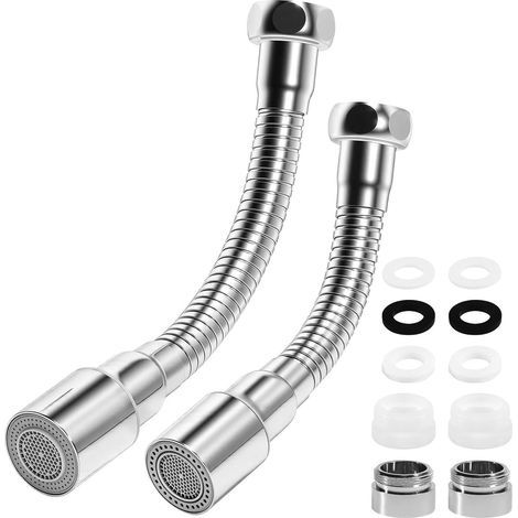2-Piece Faucet Extension, 360 Degree Rotation, Stainless Steel, Two Spray Modes, Threaded Adapter, Kitchen and Bathroom (1/5)