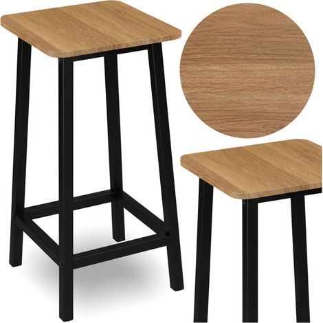 Sgabello industriale Kent in rovere moderno (1/5)