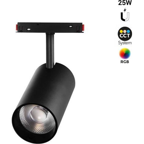 Spot LED sur rail magnétique RGB + CCT - 48V - 25W - Mi Light -