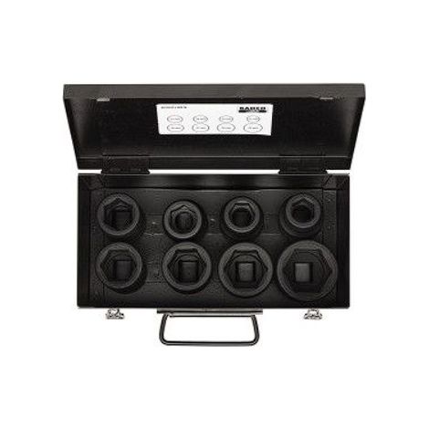 BAHCO - Jeu de douilles à chocs 3/4", 6 pans, métriques, finition phosphatée - 8 pc