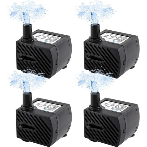 Mini Pompe A Eau Submersible,4 Pièces Ultra Silencieuse,180L/H,3W,220V 240V,50/60Hz,Ajustable Pour Étang,Fontaine,Réservoir de Poisson (1/5)