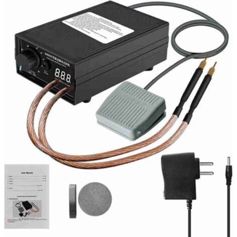 Adjustable Battery Spot Welder 8000W, Portable Spot Welder 0.1-0.3mm with Dual Pulse Output 1-9 Speeds Adjustable by Foot Pedal for Battery Pack Making (1/5)