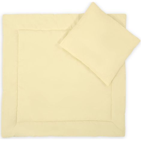 Kinderwagenbettwäsche mit Füllung, Bettdecke und Kissen – Creme