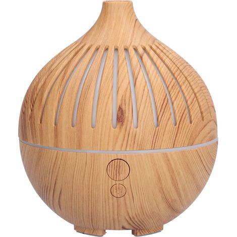 Humidificateur d'air aromatique 180 ml, veilleuse intégrée, alimentation USB, aspect bois (1/5)