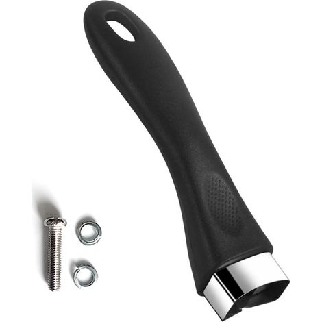 Poignée Amovible, Anti Brûlure Poignée Amovible, Poignée Universelle avec des vis, pour Convient à la Plupart des Accessoires de Cuisine (Noir) (1/5)