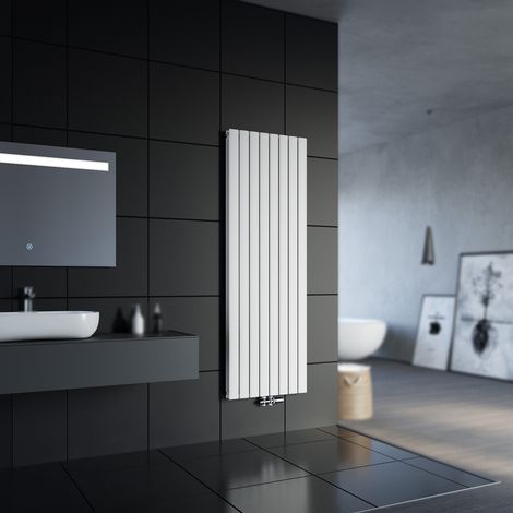 Badheizkörper Flachheizkörper Heizkörper Paneelheizkörper Wandheizung mit Chrom Multiblock Weiß 1800x616mm Doppellagig Vertikal (1/5)