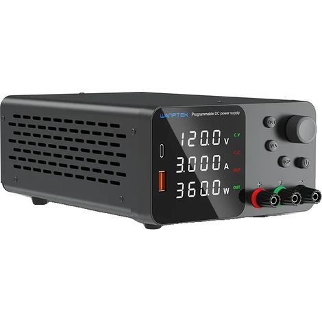 Fuente de alimentación de CC, voltaje ajustable, pantalla de alta precisión, TPS1203 120V 3A (1/2)