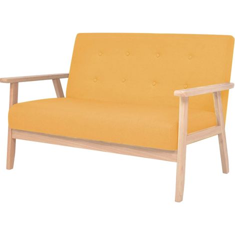 2-Sitzer Sofa Stoff Gelb