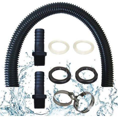 Tuyau De Raccordement Du Recuperateur D Eau De Pluie, Y Compris 2 Douilles De Tuyau Avec Contre-Écrou - Kit De Raccordement Pour (1/4)