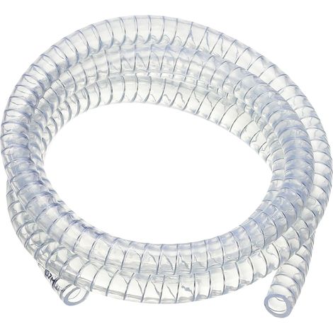 1/2" / 13mm ID Tuyau Renforcé Avec Fil 2 Mètres, Tuyau D'Aspiration En PVC Vinyle Haute Pression Résistant Aux Produits Chimiques Avec Spirale En Fil D'Acier, Transparent (1/5)