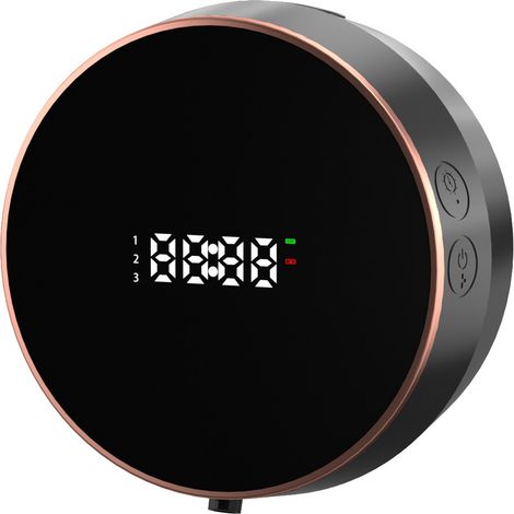 Wandseifenspender – Nachfüllbar, berührungslos, verstellbar, automatisch, smart, schwarzer Schaumstoffseifenspender mit Uhr, schwarz – AquaForge (1/5)