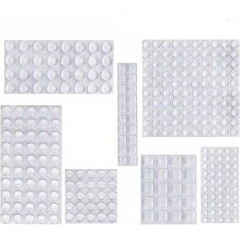 Patin Silicone, XU, Anti-Bruit Butées Patins de Protection Caoutchouc Auto-Adhésif Tampon Transparent Pieds Antidérapant pour Porte Placard, Cuisine, Salle de Bain, Bureau 7 Tailles - KZQ