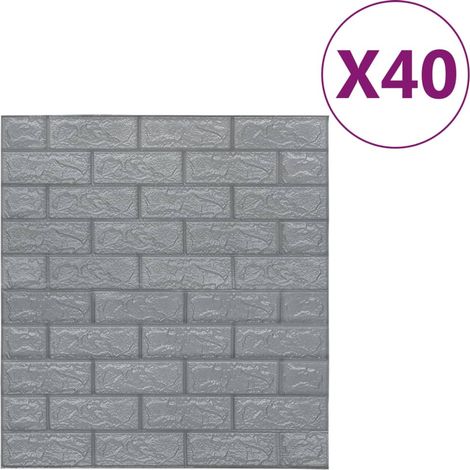 Papier peint 3D autoadhésif Briques 40 pcs Anthracite CFW849546 (1/5)