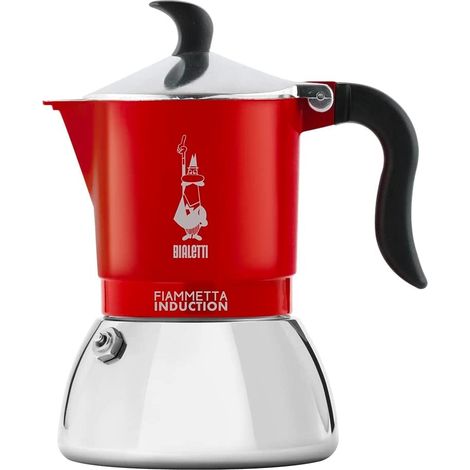 Bialetti Fiammetta Induction Moka 0,1 L Rosso Acciaio inox