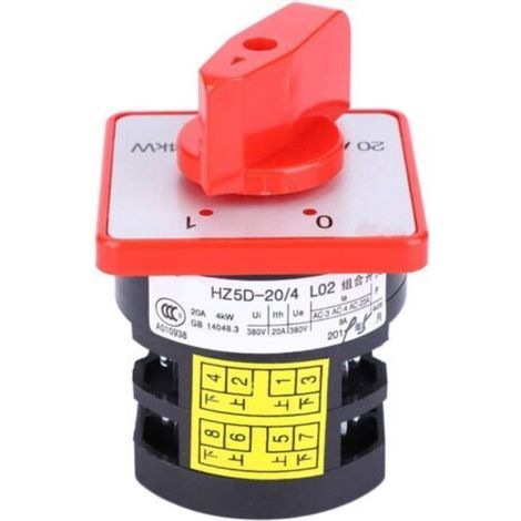 Commutateur Rotatif à Came HZ5 20/4 L02 20A 380V 4KW 6 Bornes pour Conversion Lignes de Contrôle (1/5)