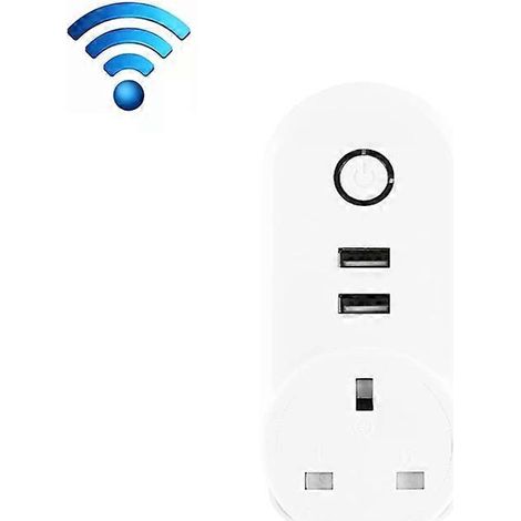 Prise connectée WiFi avec 2 ports USB, prise européenne, compatible avec Alexa et Google Home. (1/5)