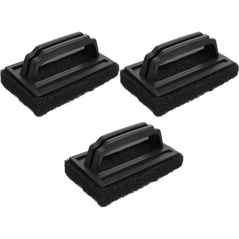 Lot de 3 brosses de nettoyage pour gril, grattoir, brosse de nettoyage avec poignée, pour gril à gaz/charbon, évier de cuisine, noir (1/5)