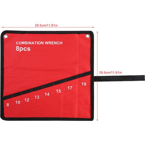 Sac de rangement à outils enroulable multipoches, porte-clés, pinces, organiseur en toile (8 poches) (1/5)
