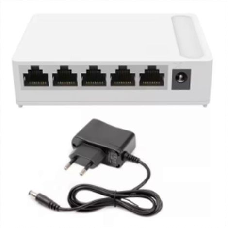Commutateur Gigabit 5 ports 10/100/1000M, hub réseau domestique avec câble d'alimentation, répartiteur Ethernet pour bureau, prise européenne (1/5)