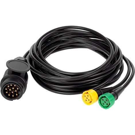 Câble de Remorque 5m avec Prise 13 Broches et 2 Prises Baïonnette 5 Broches - Kit de Faisceau de Câblage pour Feux Arrière de Remorque (1/5)